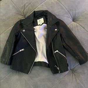 Toddler girl leather jacket